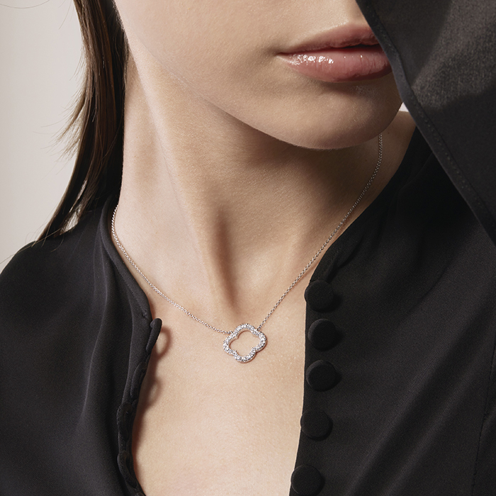 0.51 ctw. Signature Petal Pendant Large in 18K White Gold