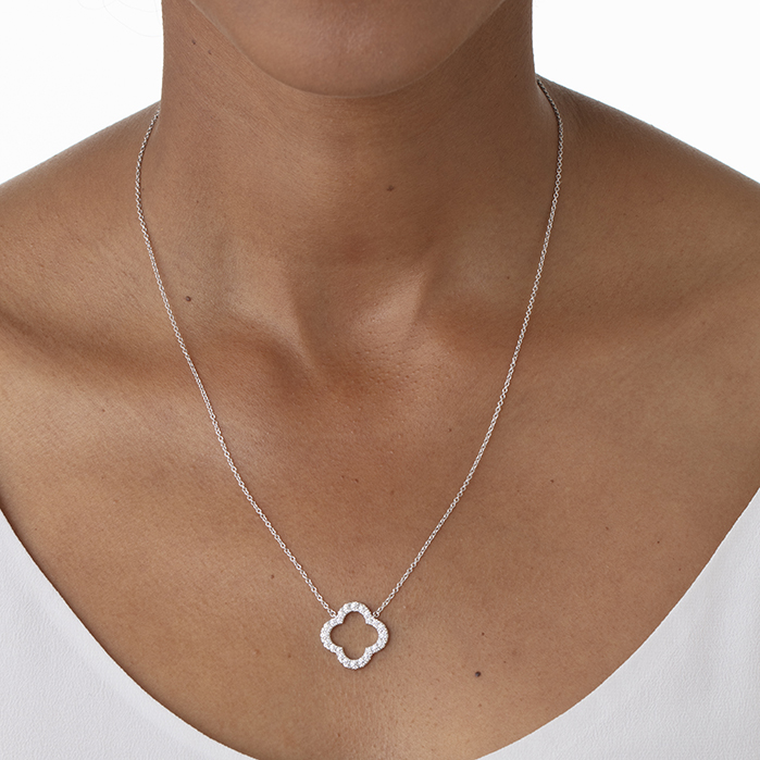 0.51 ctw. Signature Petal Pendant Large in 18K White Gold