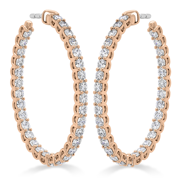 2.66 ctw. Signature Oval Hoop - Large in 18K Rose Gold