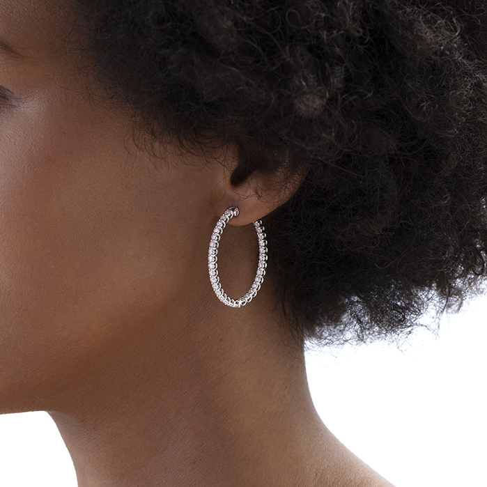 2.66 ctw. Signature Oval Hoop - Large in 18K Rose Gold