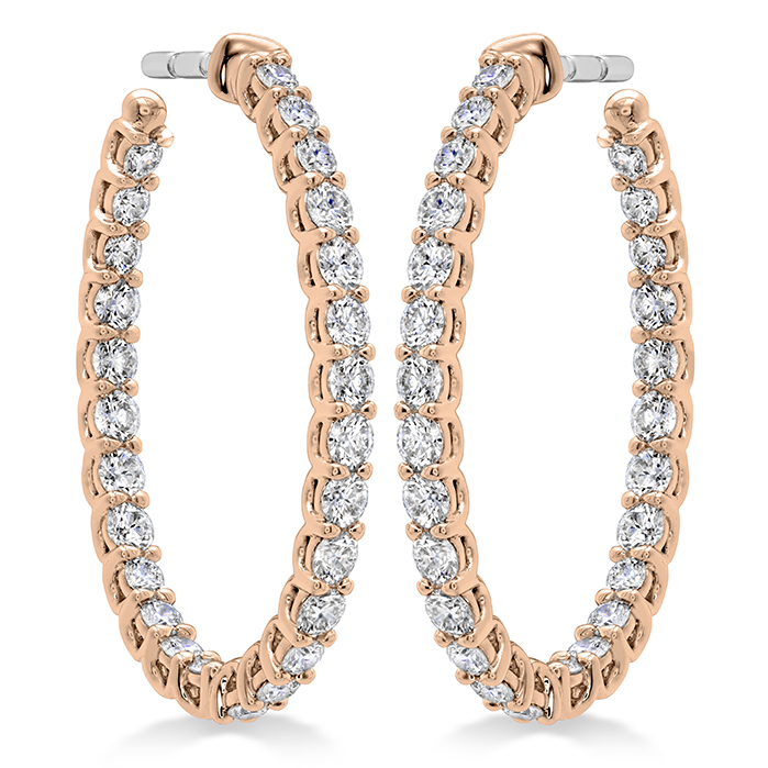 1.36 ctw. Signature Oval Hoop - Medium in 18K Rose Gold