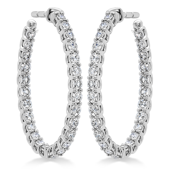 1.36 ctw. Signature Oval Hoop - Medium in 18K White Gold