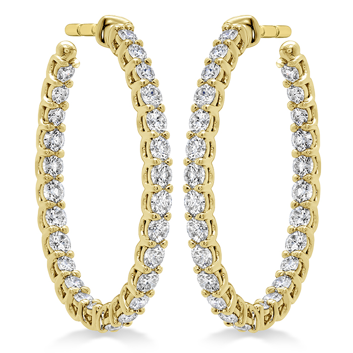 1.36 ctw. Signature Oval Hoop - Medium in 18K Yellow Gold