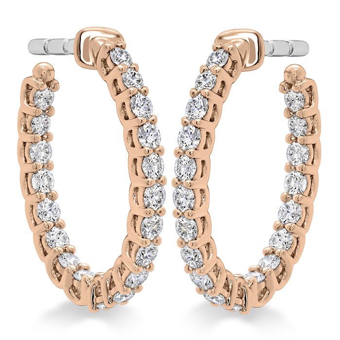 0.66 ctw. Signature Oval Hoop - Small in 18K Rose Gold