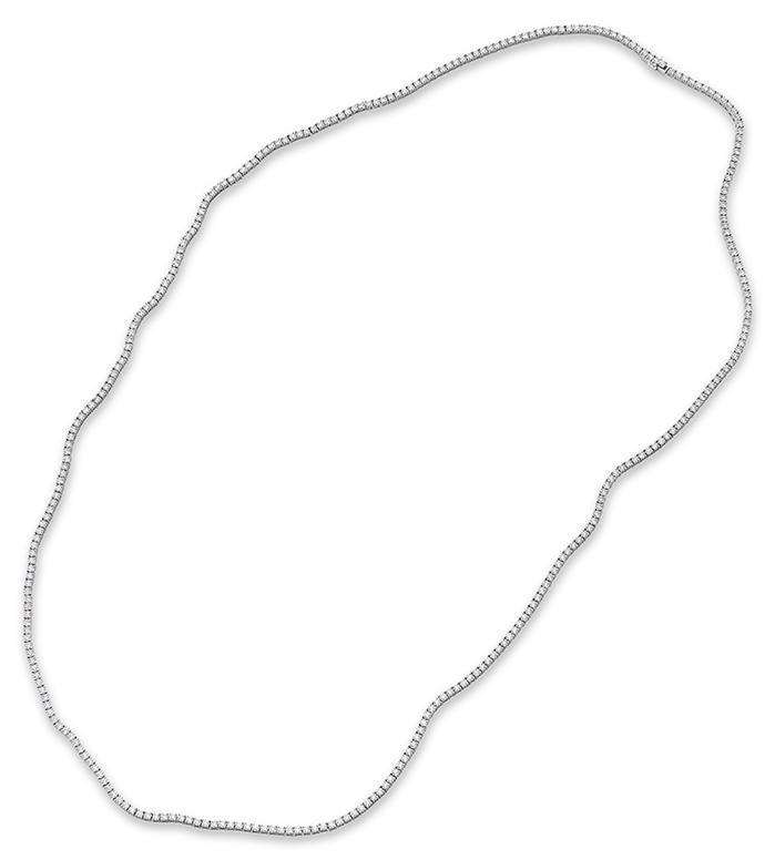 24.43 ctw. Signature Opera Length Line Necklace in 18K White Gold