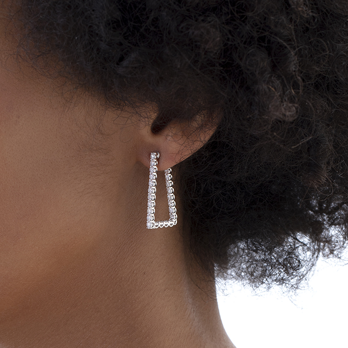 2.21 ctw. Signature Open Triangle Hoop - Large in 18K Rose Gold