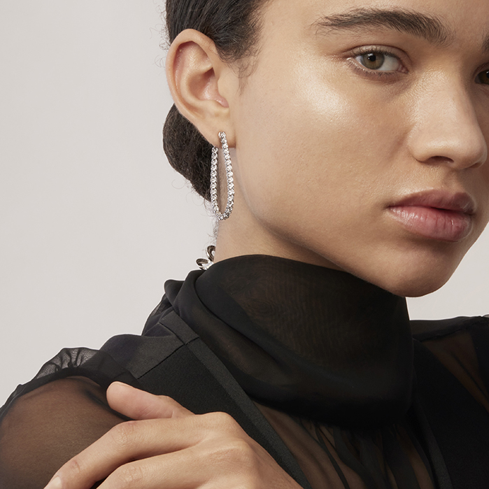 4.79 ctw. Signature Pear Hoop - Large in 18K Yellow Gold