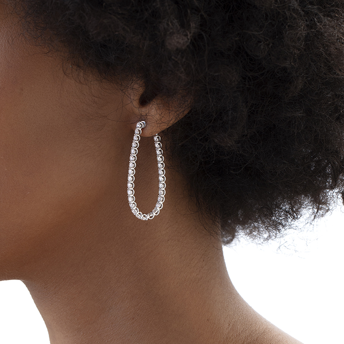 4.79 ctw. Signature Pear Hoop - Large in 18K Yellow Gold