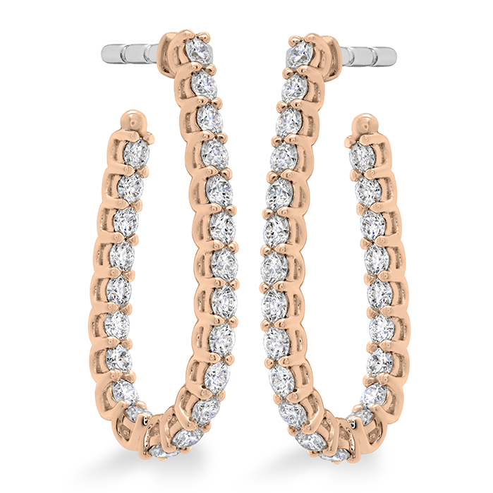 0.86 ctw. Signature Pear Hoop - Small in 18K Rose Gold