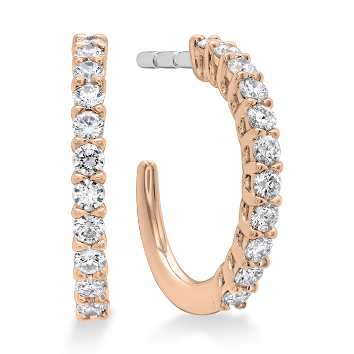 0.16 ctw. Signature Round Hoop - XSmall in 18K Rose Gold