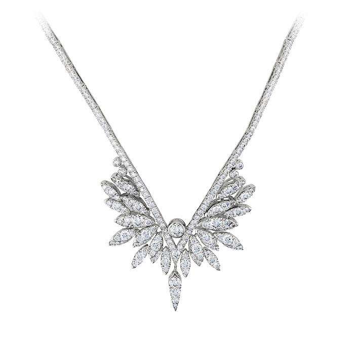9.5 ctw. White Kites Crest Drop Necklace in 18K White Gold