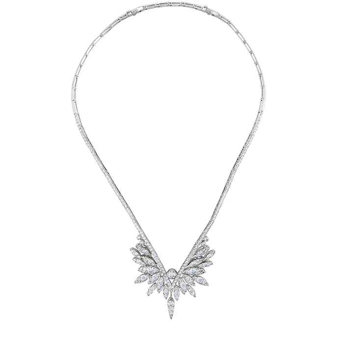 9.5 ctw. White Kites Crest Drop Necklace in 18K White Gold