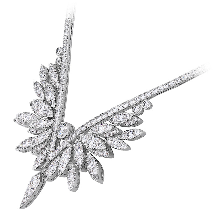 9.5 ctw. White Kites Crest Drop Necklace in 18K White Gold