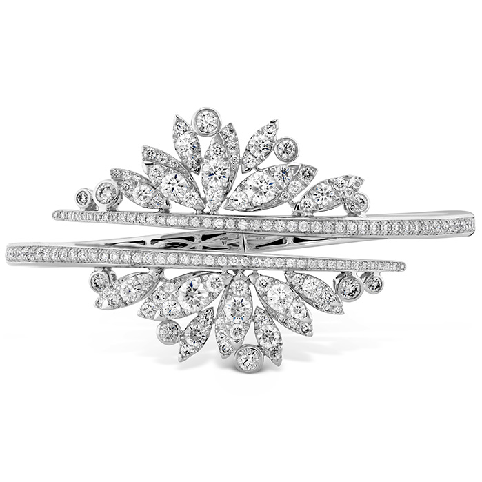 4.1 ctw. White Kites Feathers Diamond Bangle in 18K White Gold