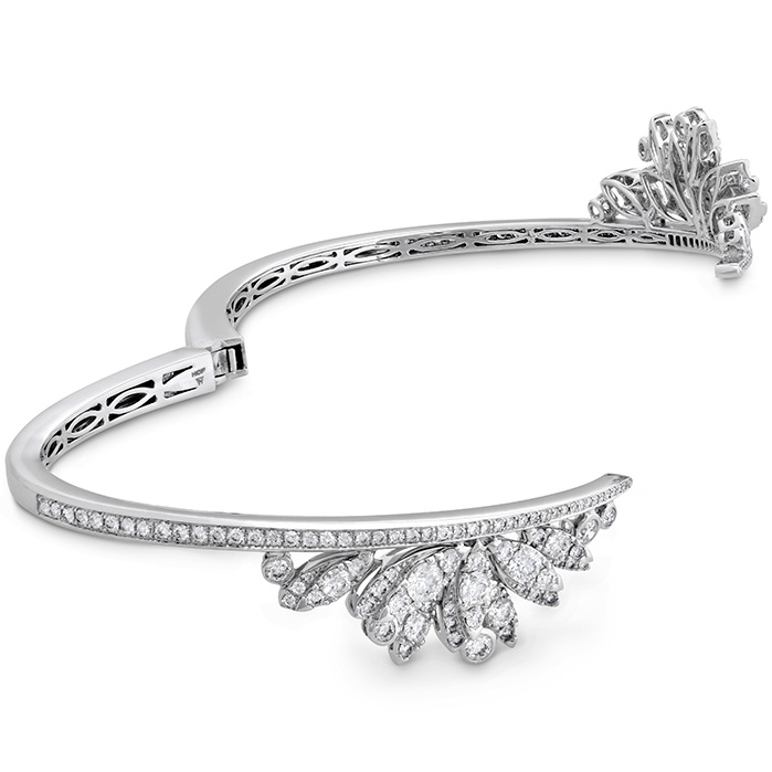 4.1 ctw. White Kites Feathers Diamond Bangle in 18K White Gold