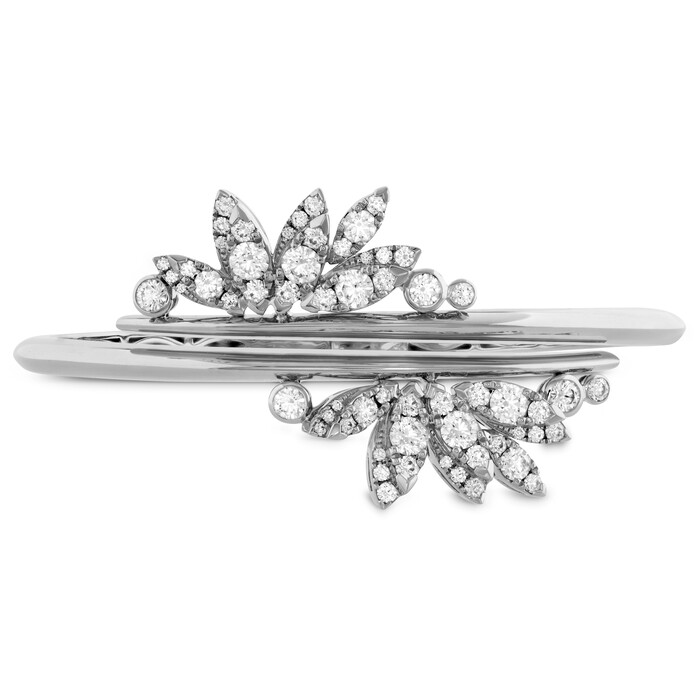 2.45 ctw. White Kites Feathers Bangle in 18K White Gold