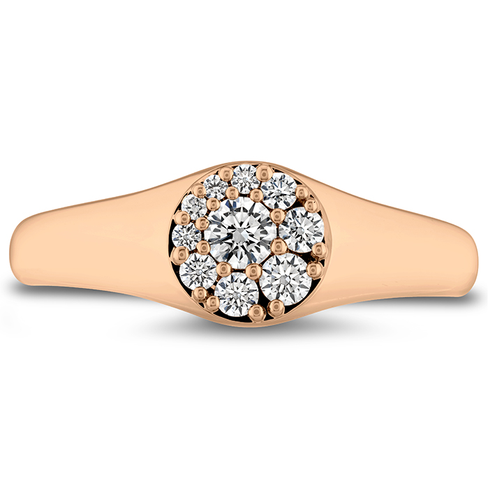0.27 ctw. Tessa Circle Signet Ring in 18K Rose Gold