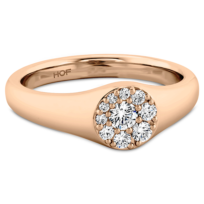 0.27 ctw. Tessa Circle Signet Ring in 18K Rose Gold