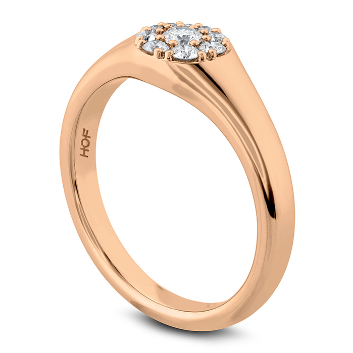 0.27 ctw. Tessa Circle Signet Ring in 18K Rose Gold