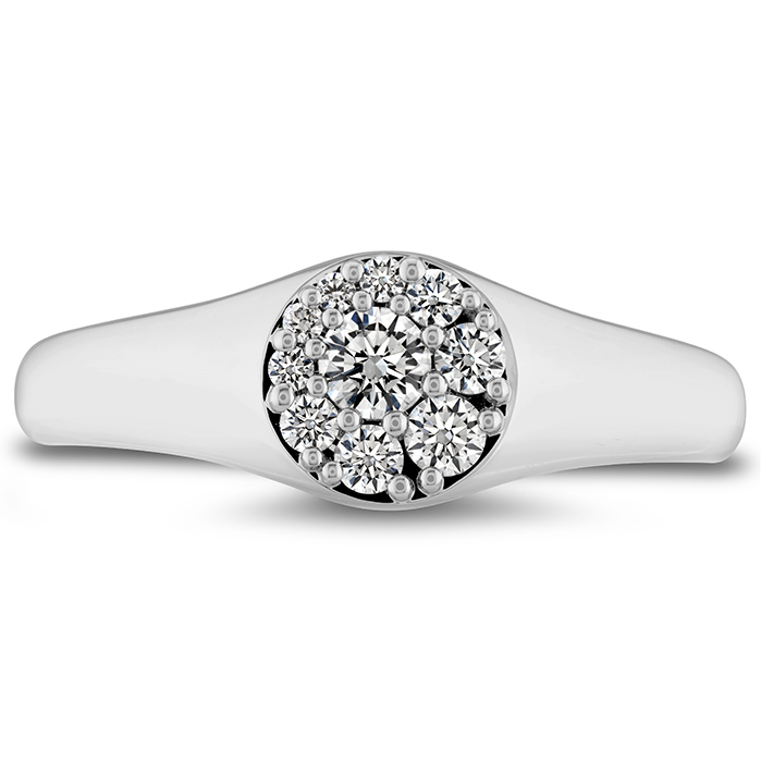 0.27 ctw. Tessa Circle Signet Ring in 18K White Gold