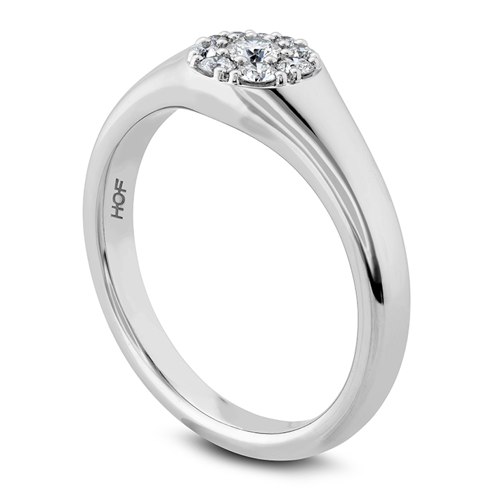 0.27 ctw. Tessa Circle Signet Ring in 18K White Gold