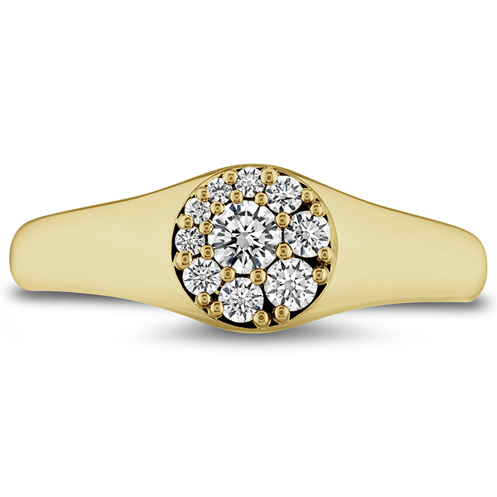 0.27 ctw. Tessa Circle Signet Ring in 18K Yellow Gold