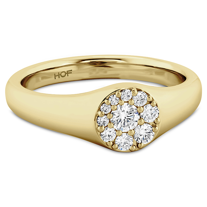 0.27 ctw. Tessa Circle Signet Ring in 18K Yellow Gold