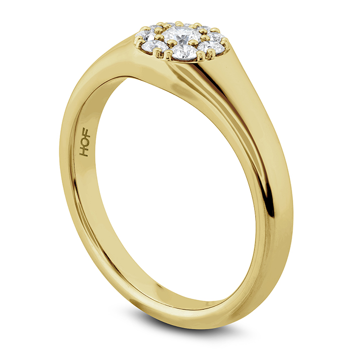 0.27 ctw. Tessa Circle Signet Ring in 18K Yellow Gold