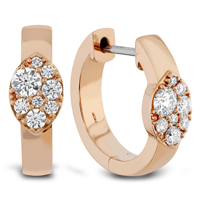 0.34 ctw. Tessa Navette Huggies in 18K Rose Gold