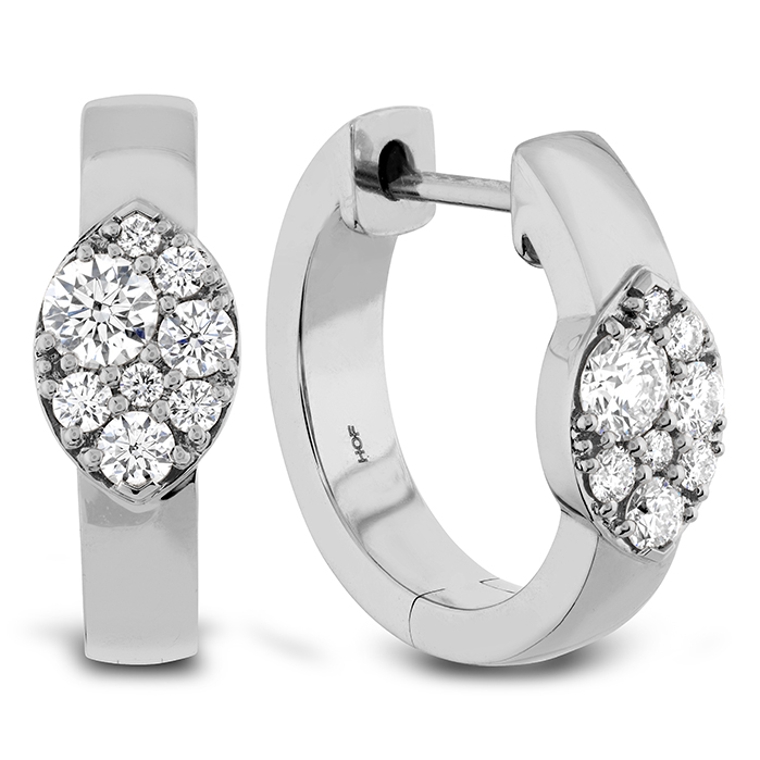 0.34 ctw. Tessa Navette Huggies in 18K White Gold