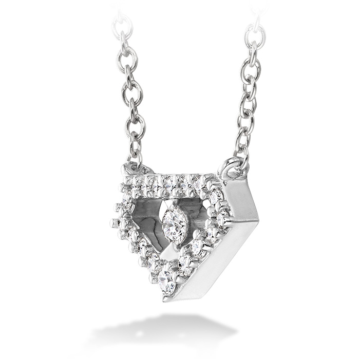 0.12 ctw. Triplicity Emblem Pendant in 18K White Gold