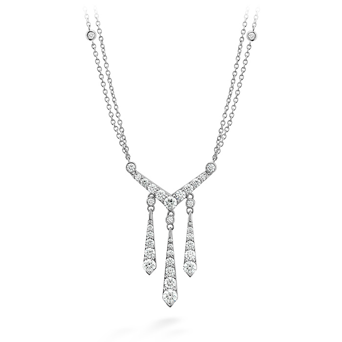 1.5 ctw. Triplicity Drop Necklace in 18K White Gold