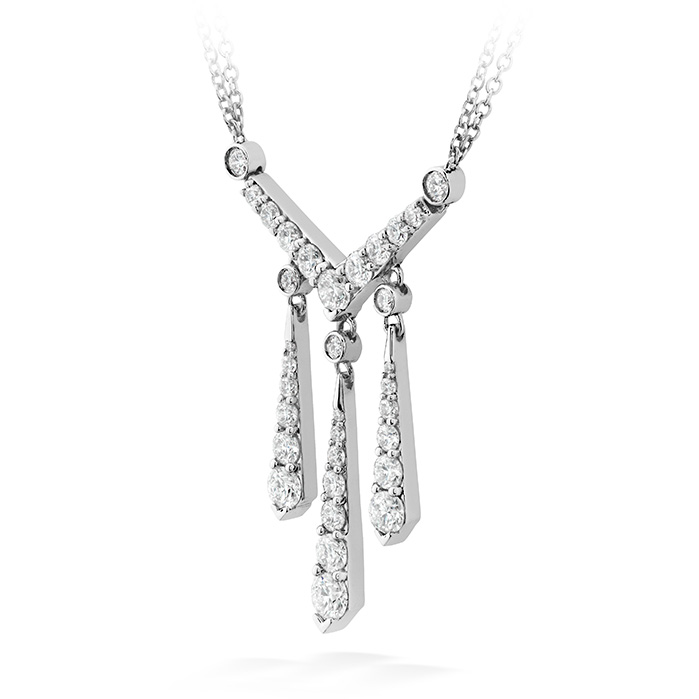 1.5 ctw. Triplicity Drop Necklace in 18K White Gold
