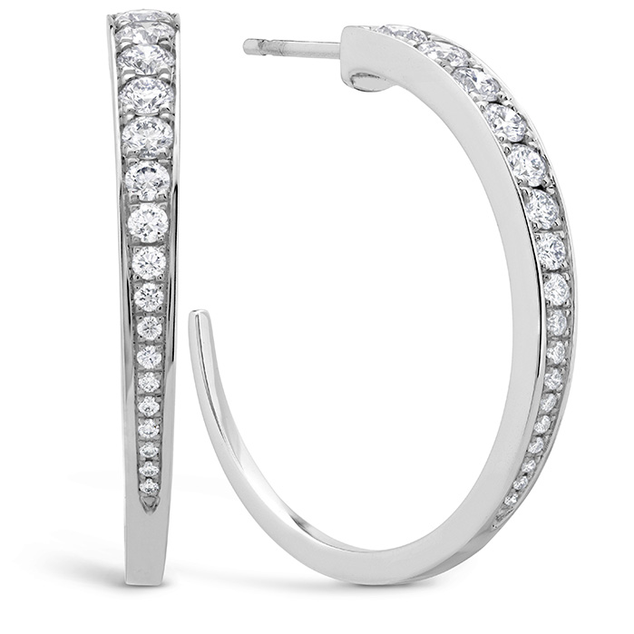 1.2 ctw. Triplicity Hoop Earrings in 18K White Gold