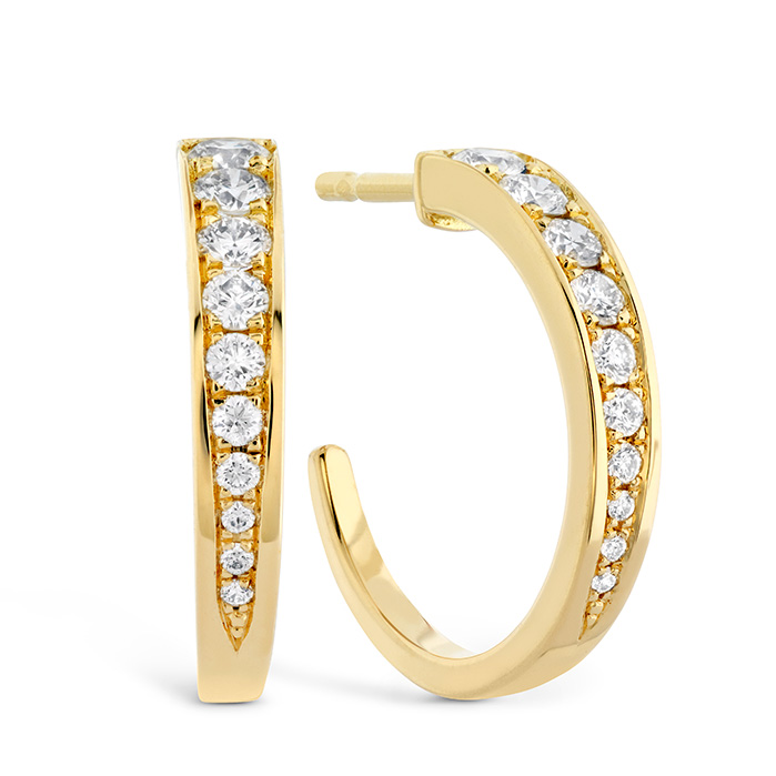 0.4 ctw. Triplicity Small Hoop Earrings in 18K Yellow Gold