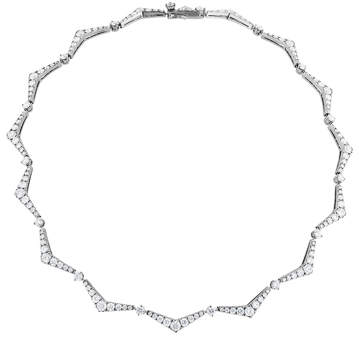 12.75 ctw. Triplicity Pointed Line Necklace in 18K White Gold