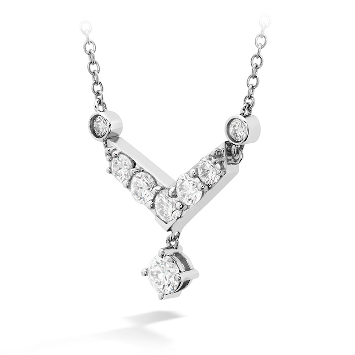 0.68 ctw. Triplicity Pointed Necklace in 18K White Gold