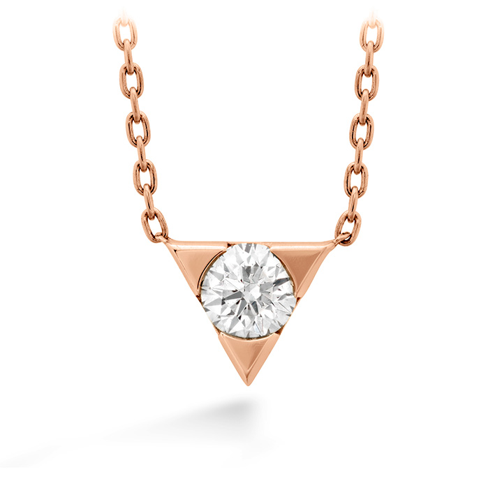 0.1 ctw. Triplicity Single Diamond Pendant in 18K Rose Gold