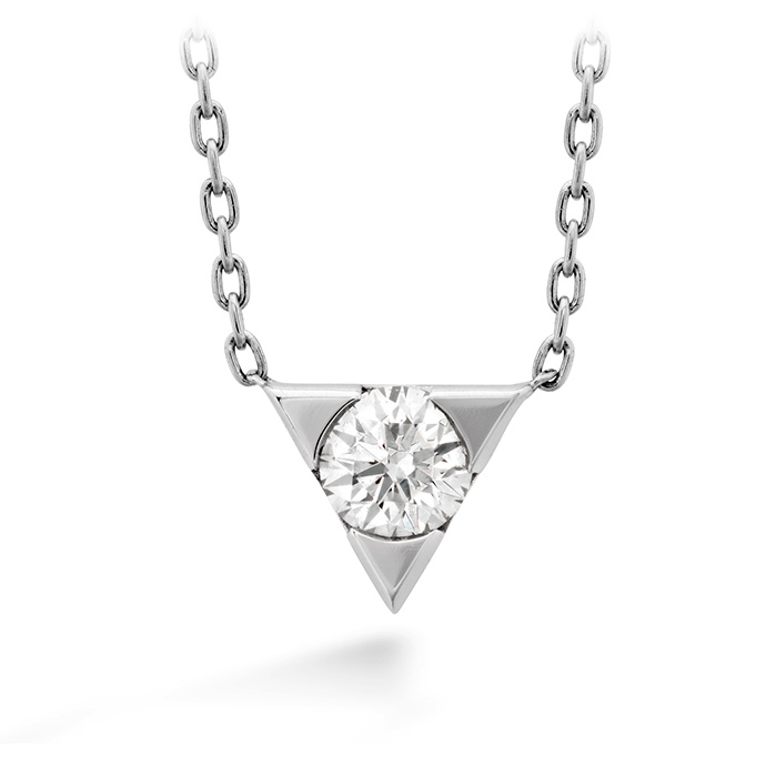 0.1 ctw. Triplicity Single Diamond Pendant in 18K White Gold