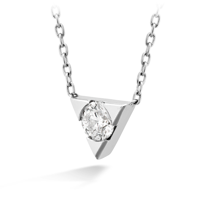 0.1 ctw. Triplicity Single Diamond Pendant in 18K White Gold