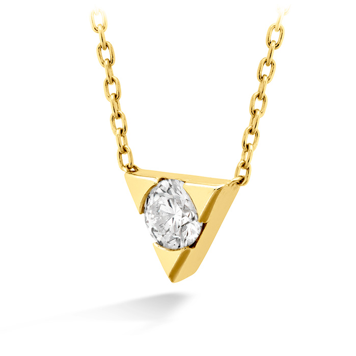 0.1 ctw. Triplicity Single Diamond Pendant in 18K Yellow Gold
