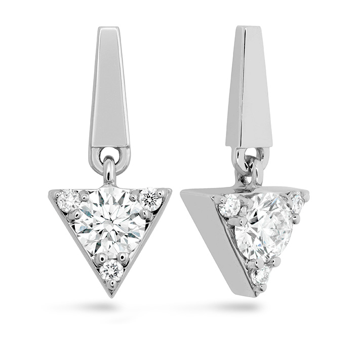 0.3 ctw. Triplicity Triangle Drop Earrings in 18K White Gold