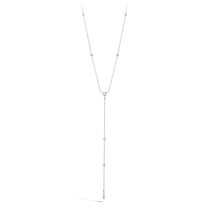 0.42 ctw. Triplicity Triangle Lariat Necklace in 18K White Gold