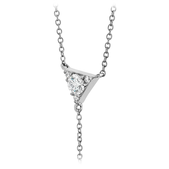 0.42 ctw. Triplicity Triangle Lariat Necklace in 18K White Gold