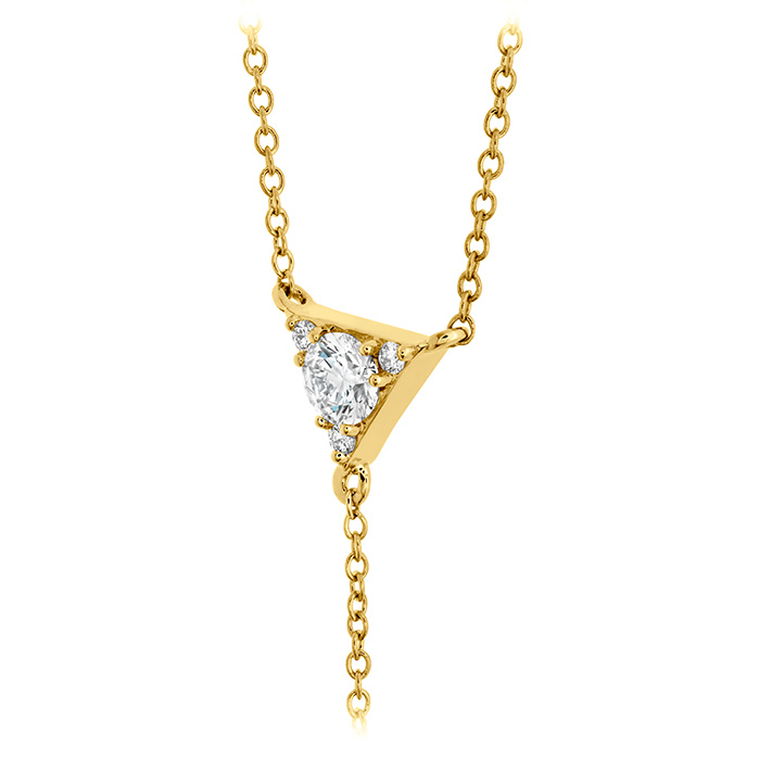 0.42 ctw. Triplicity Triangle Lariat Necklace in 18K Yellow Gold