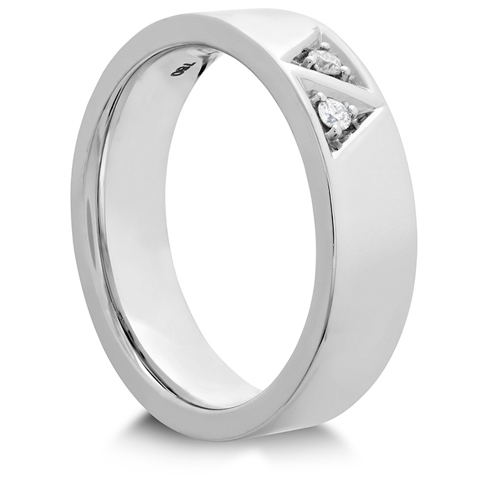 0.06 ctw. Triplicity Triangle Double Diam Band 6mm in 18K Yellow Gold