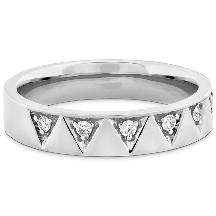 0.1 ctw. Triplicity Triangle Multi Diam Band 4mm in 18K White Gold