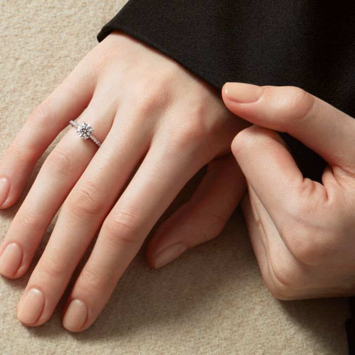 1.14 ctw. Camilla HOF Engagement Ring with Diamond Band in Platinum