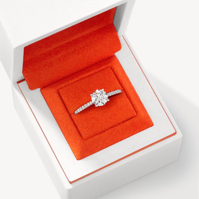 1.14 ctw. Camilla HOF Engagement Ring with Diamond Band in Platinum