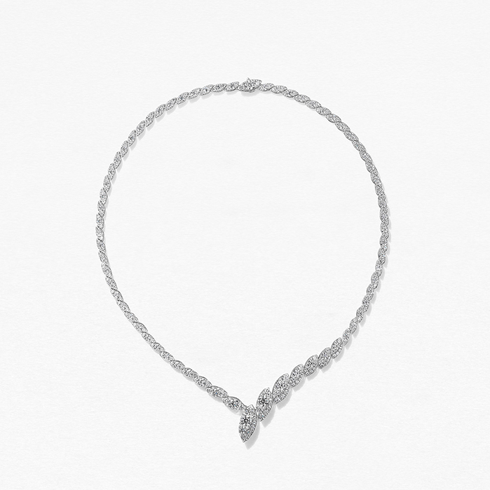 Bypass Necklace in 18K White Gold